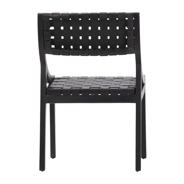 Leather weave best sale dining chair